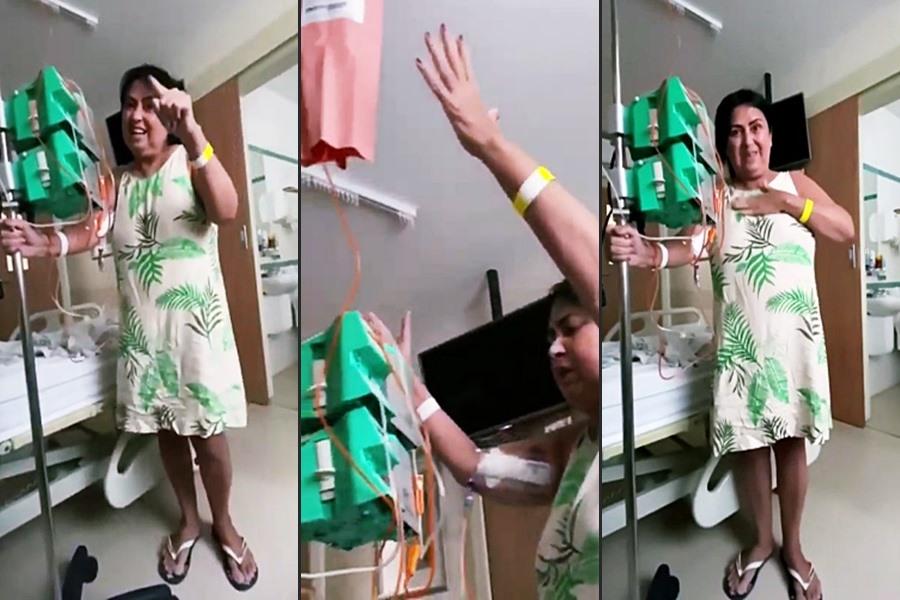 Acometida de câncer, mulher dança e consagra ao Senhor o tratamento de quimioterapia