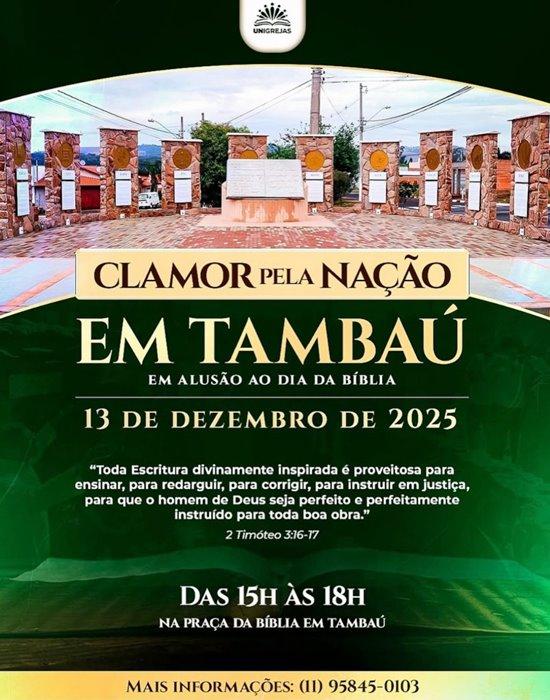 Clamor pela Nação reúne oficiais no Brasil e em Portugal em celebração ao Dia da Bíblia