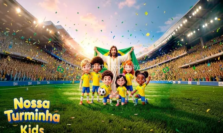Nossa Turminha Kids transforma a emoção da Copa em louvor com a canção “Gol Gol Gol! Jesus É O Campeão”